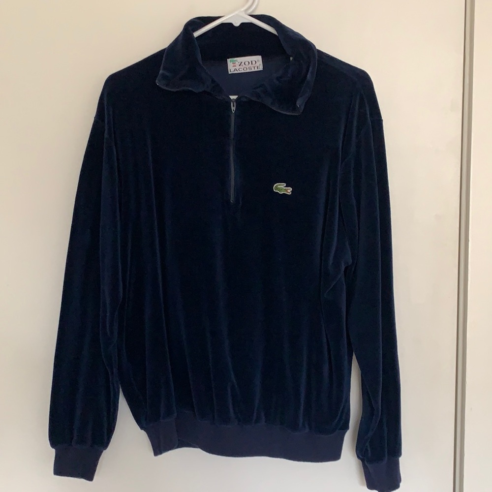 vintage velour izod half zip pullover